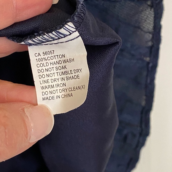 NWOT cotton navy romper - Picture 2 of 5